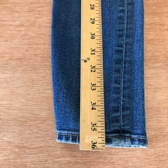 Miss Me Skinny Jeans Women 27 Blue Mid Rise Floral Rhinestone Medium Wash 16323 - Picture 7 of 15